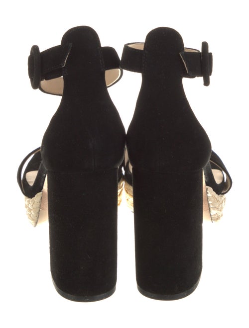 L'Agence Suede Chain-Link Accents Sandals