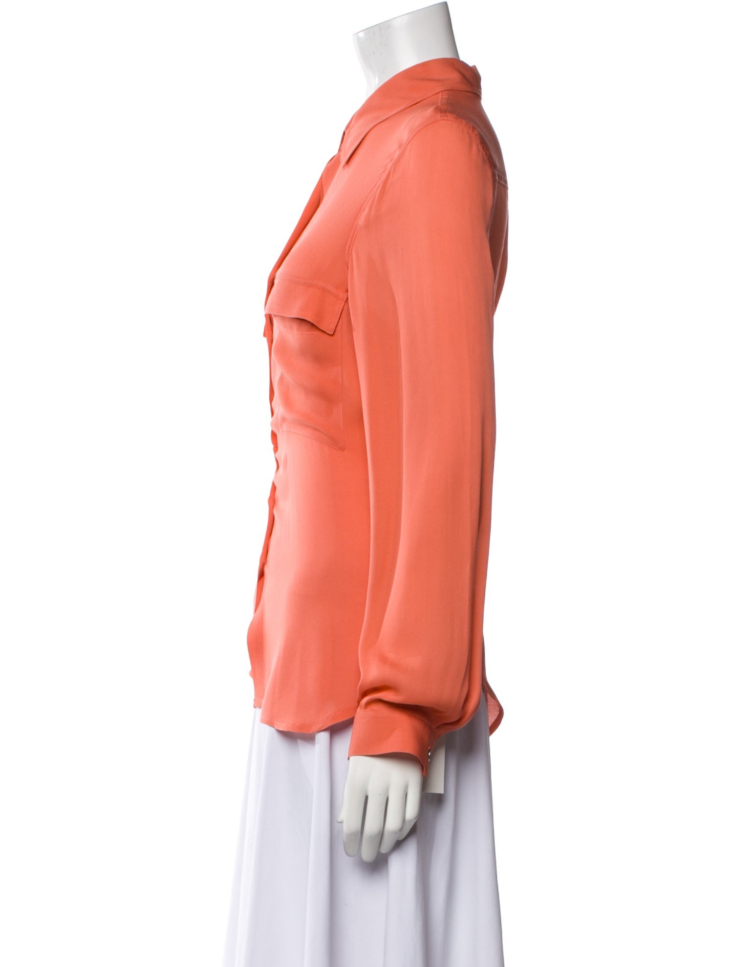 L'Agence Silk Long Sleeve Button-Up Top