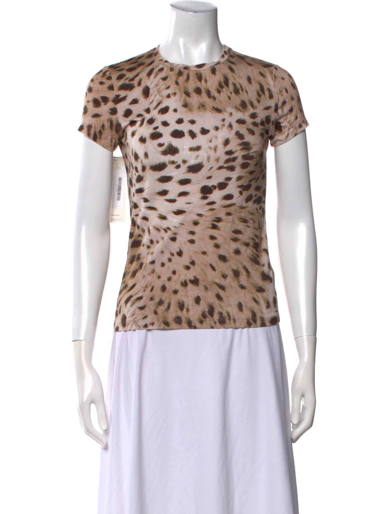 L'Agence Animal Print Crew Neck T-Shirt