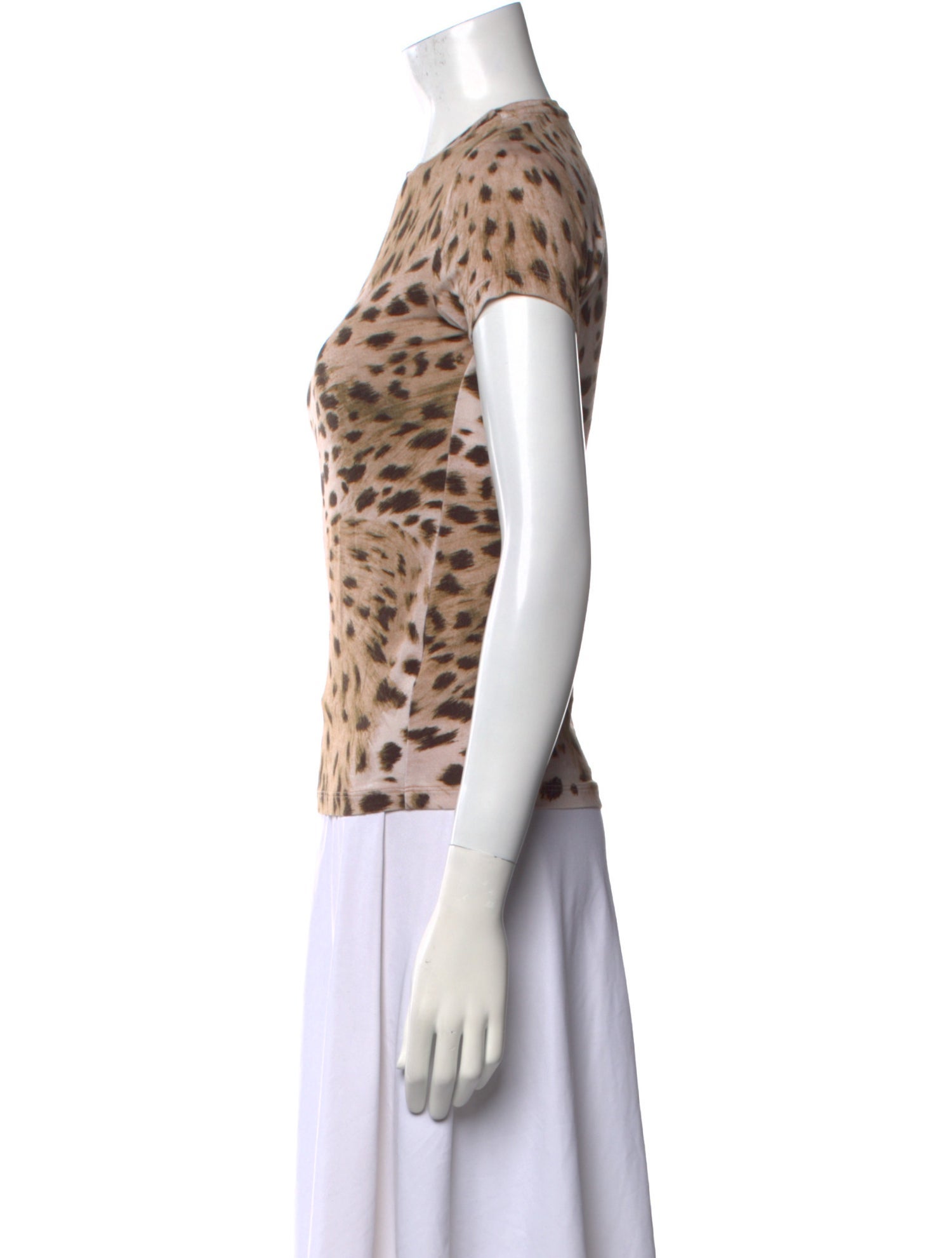 L'Agence Animal Print Crew Neck T-Shirt