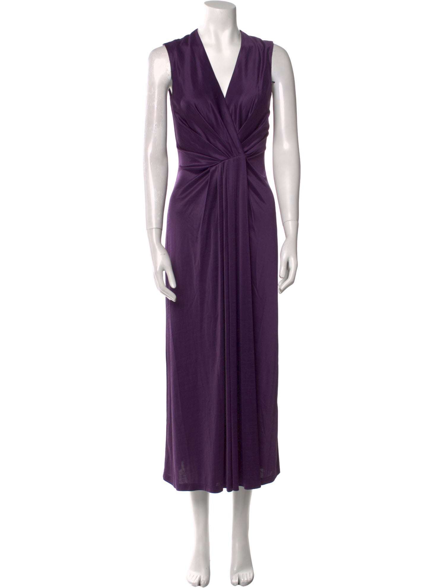 L'Agence V-Neck Long Dress