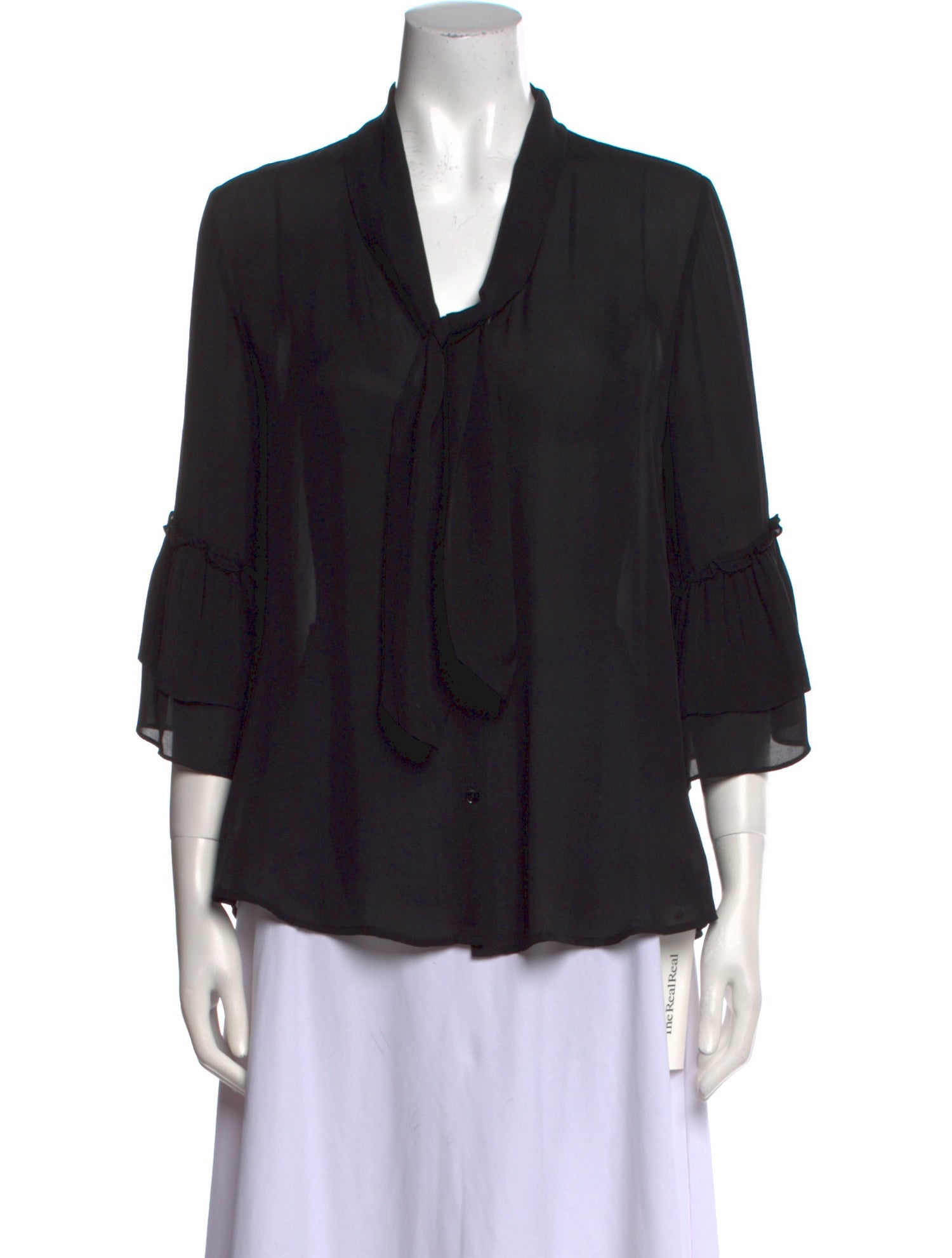 L'Agence Silk V-Neck Blouse