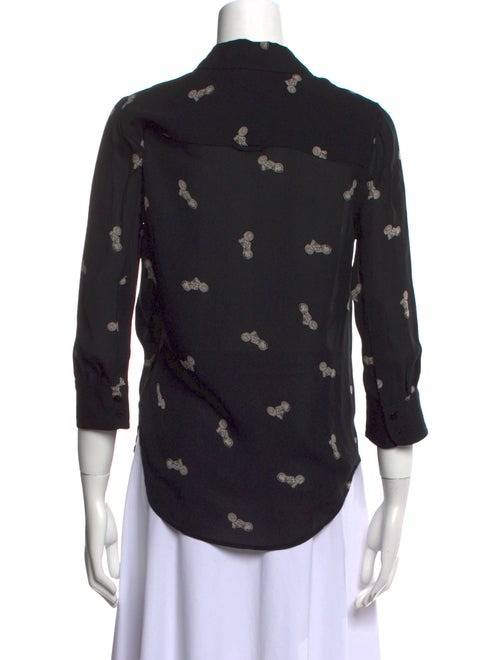 L'Agence Silk Printed Button-Up Top