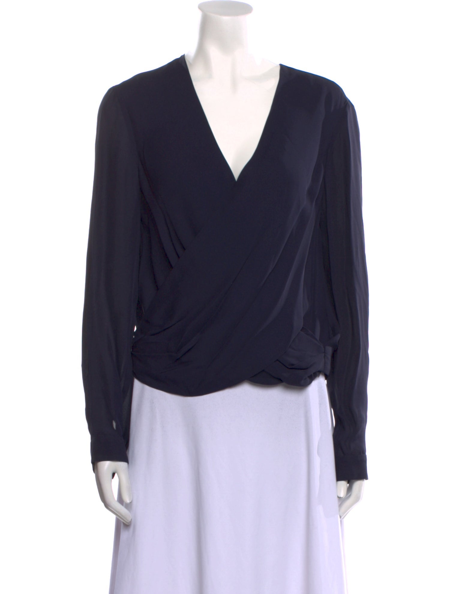 L'Agence Silk V-Neck Blouse