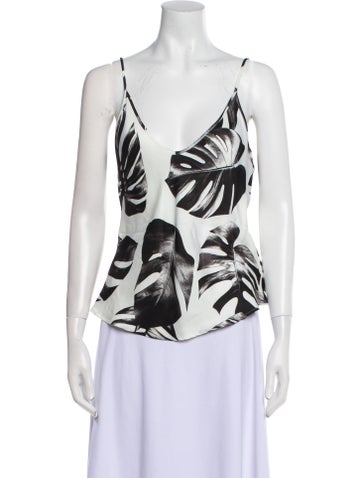 L'Agence Tops Printed V-Neck Top XS