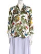 L'Agence Silk Floral Print Button-Up Top