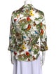 L'Agence Silk Floral Print Button-Up Top