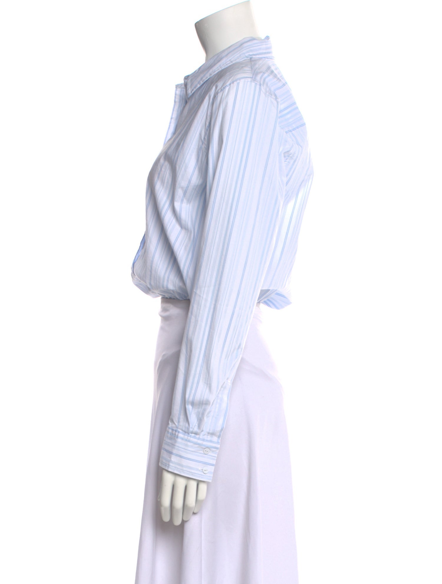 L'Agence Striped Long Sleeve Crop Top