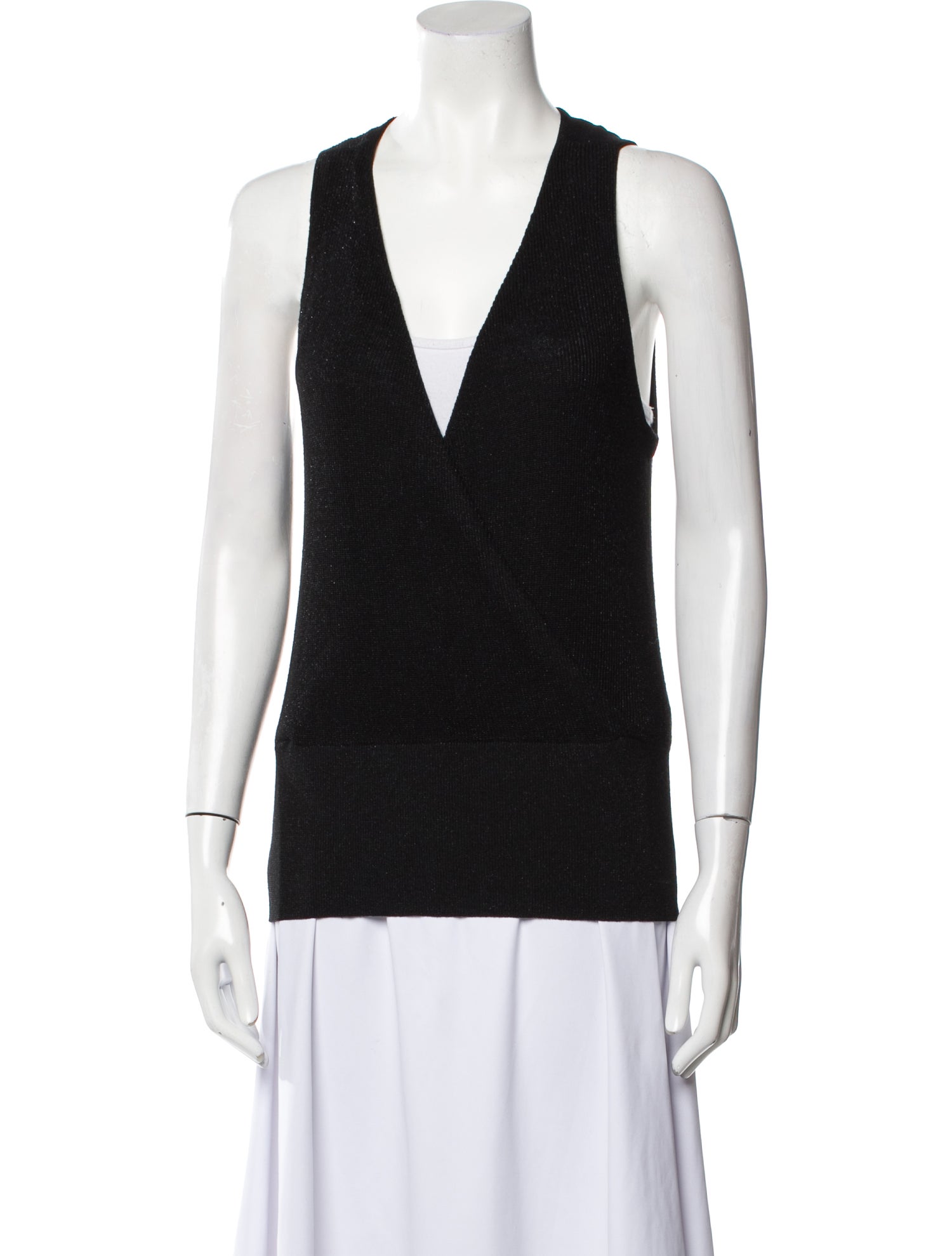 L'Agence V-Neck Sleeveless Top