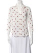 L'Agence Printed Three-Quarter Sleeve Button-Up Top