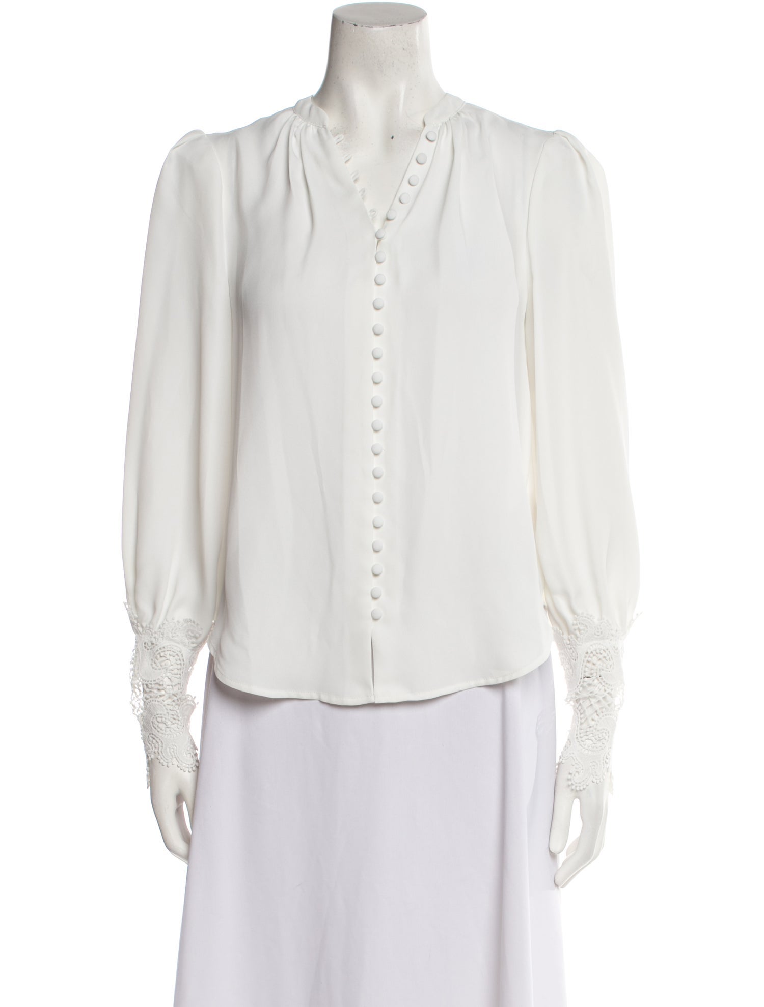 L'Agence V-Neck Long Sleeve Blouse