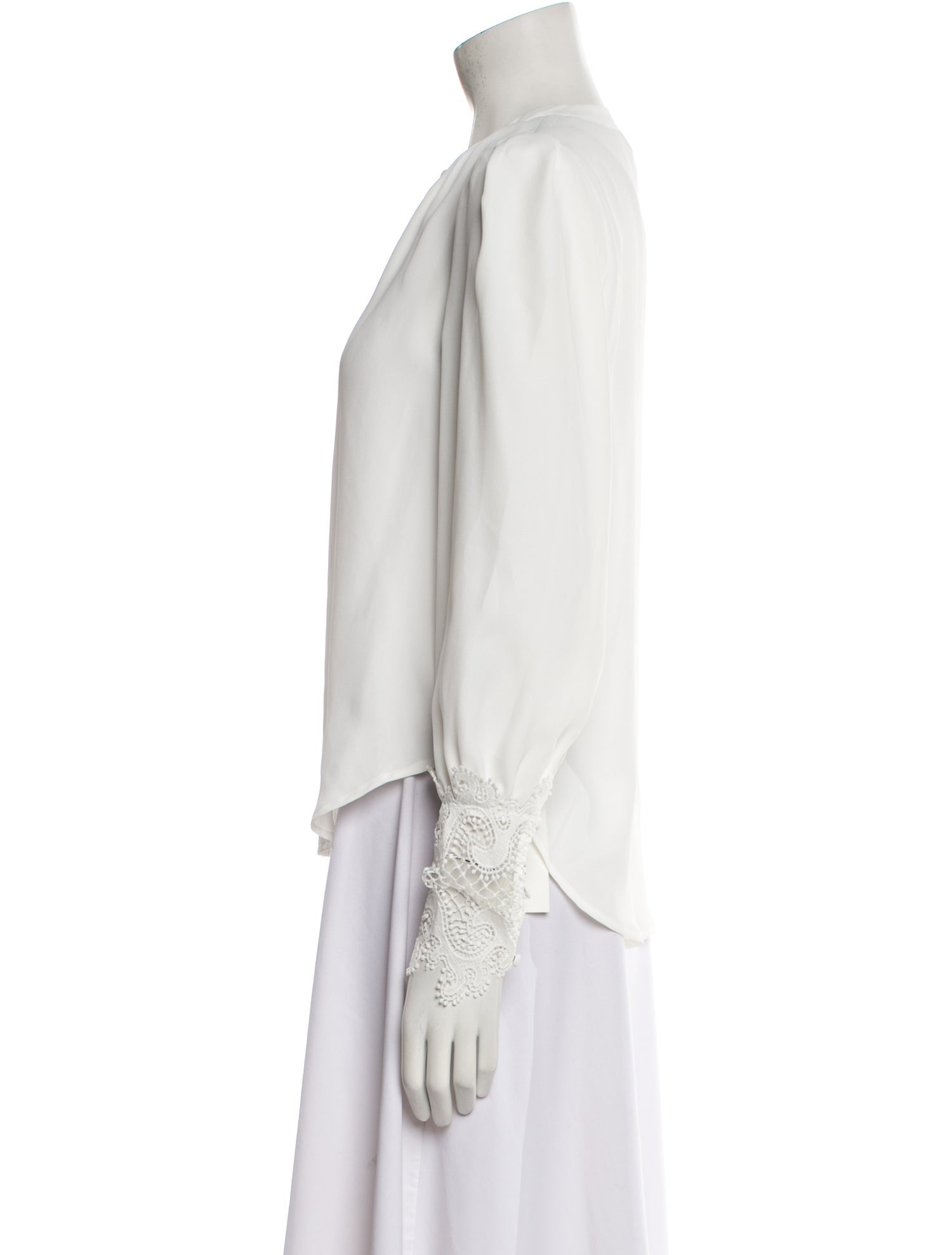 L'Agence V-Neck Long Sleeve Blouse