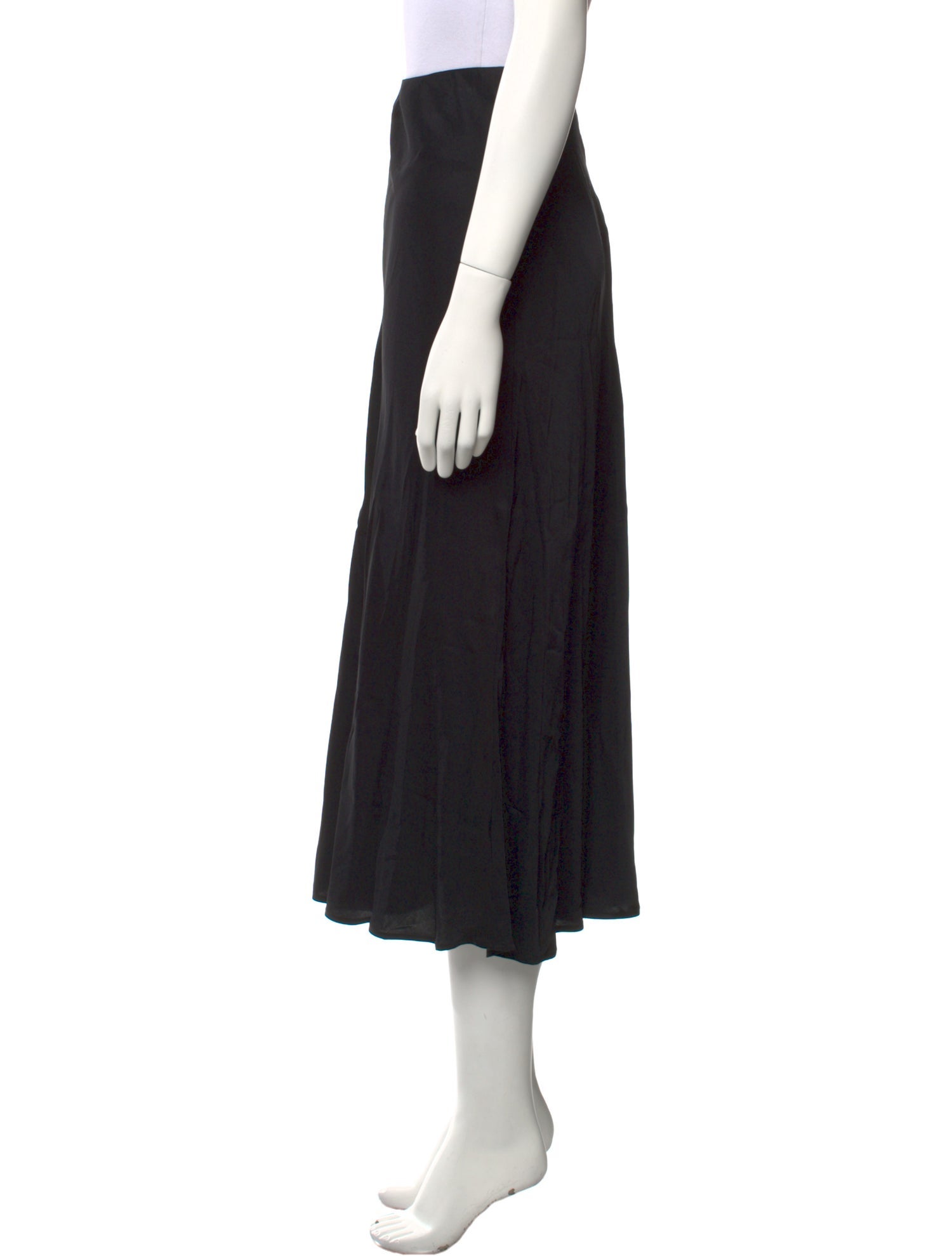 L'Agence Silk Midi Length Skirt