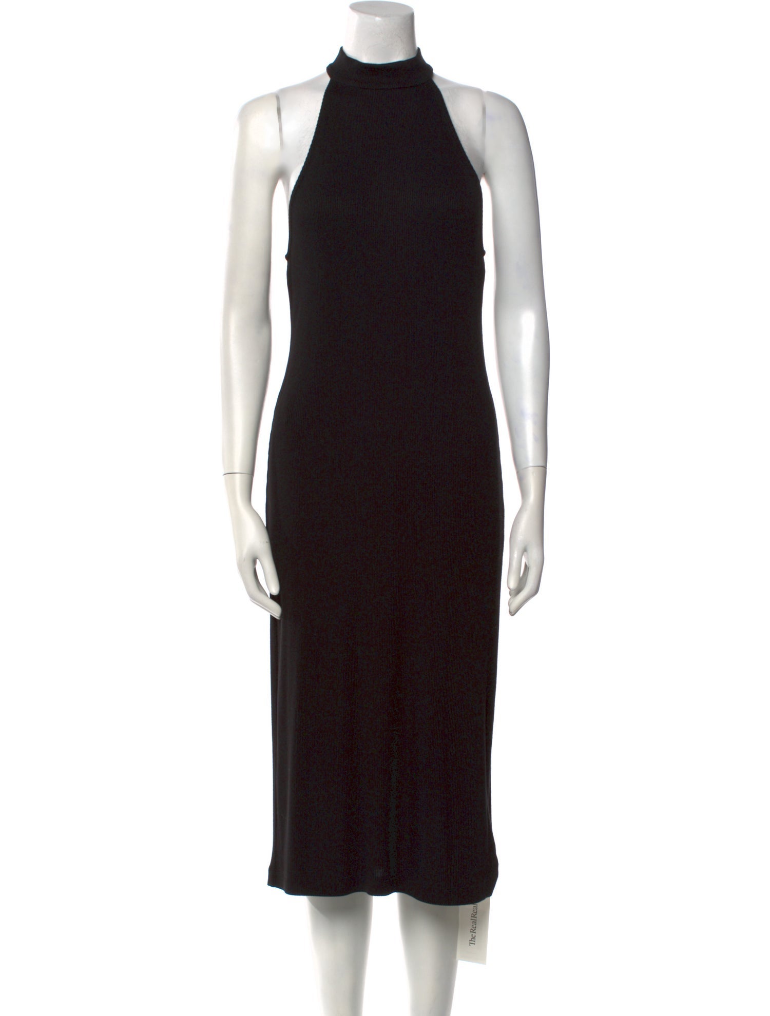 L'Agence Mock Neck Midi Length Dress