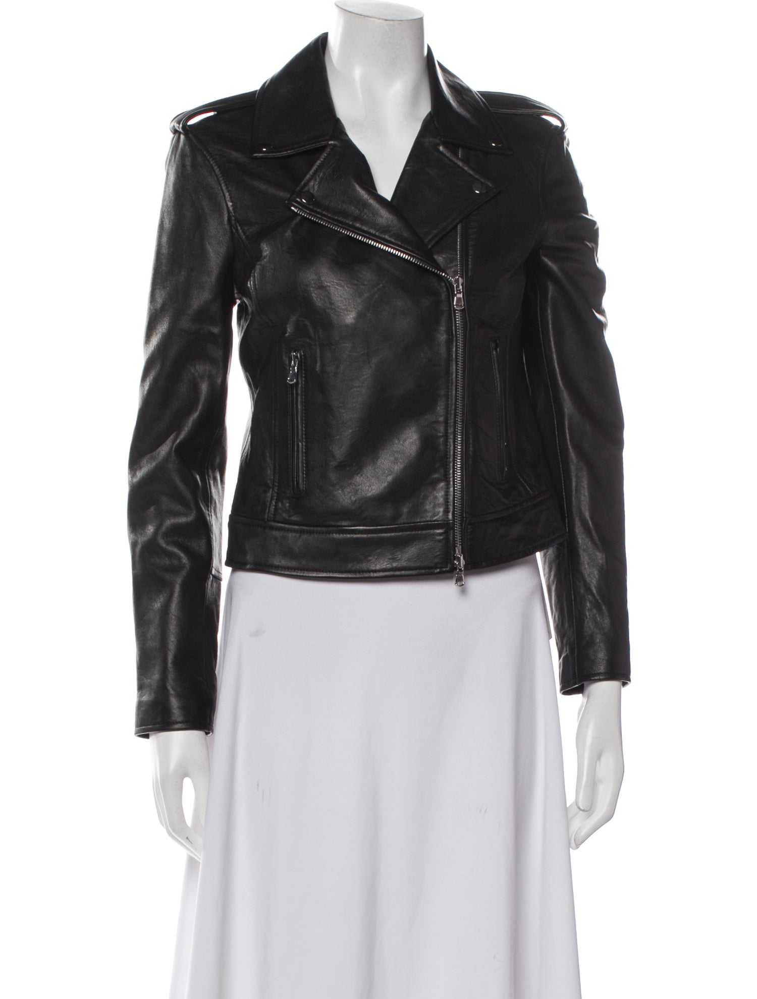 L'Agence Leather Biker Jacket