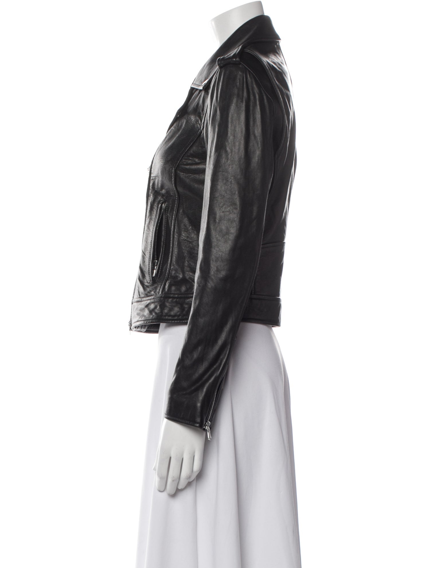 L'Agence Leather Biker Jacket