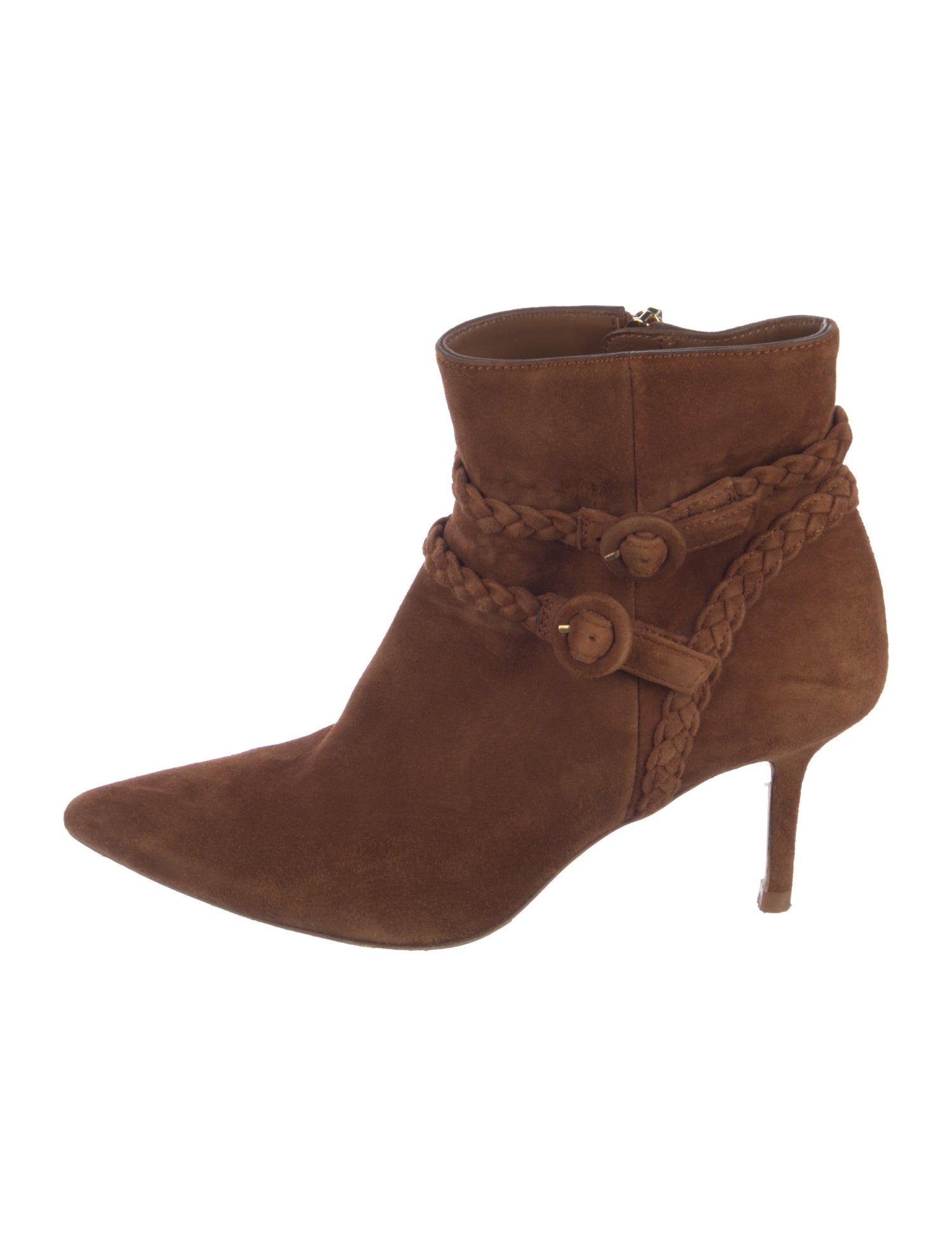 L'Agence Suede Braided Accents Boots