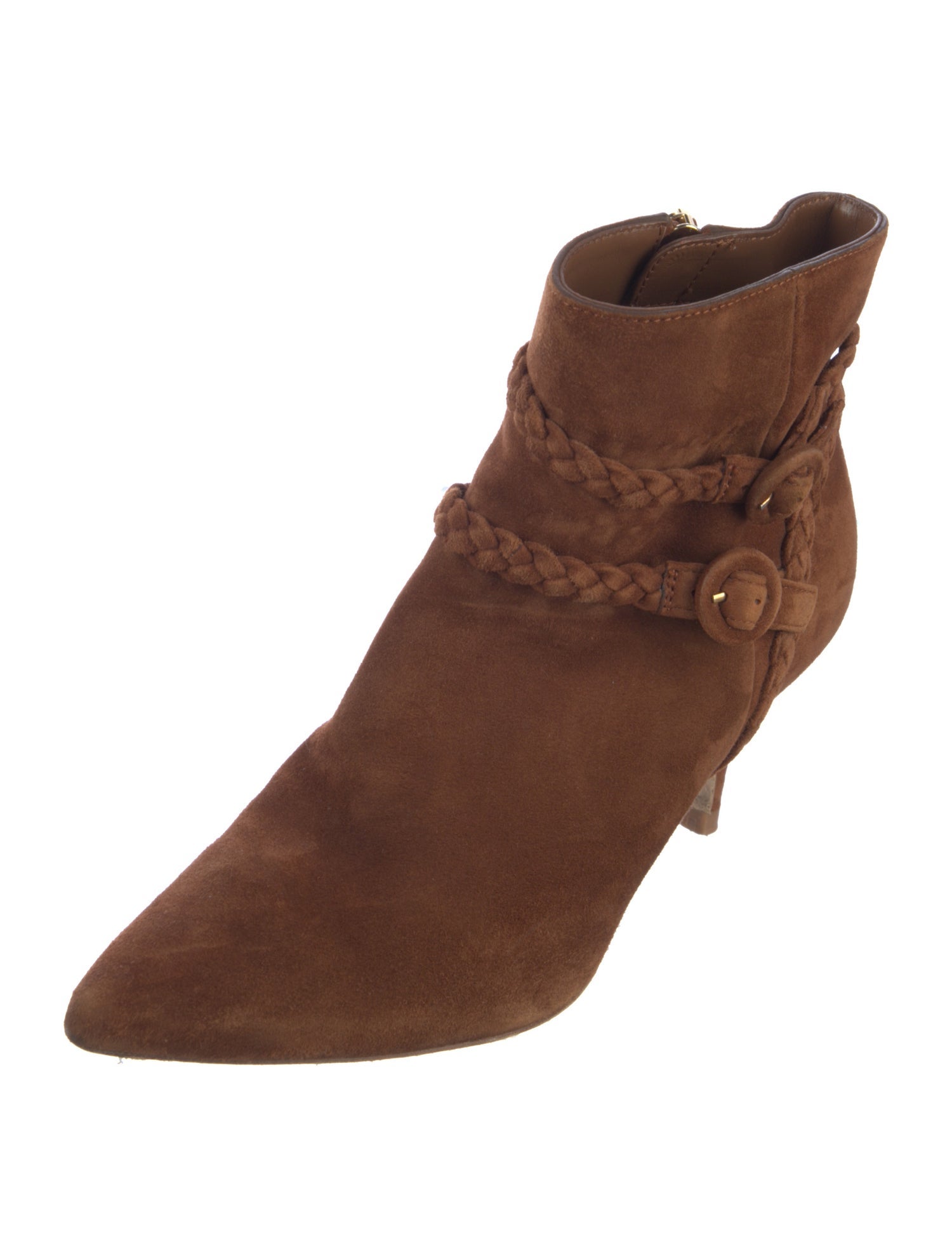 L'Agence Suede Braided Accents Boots