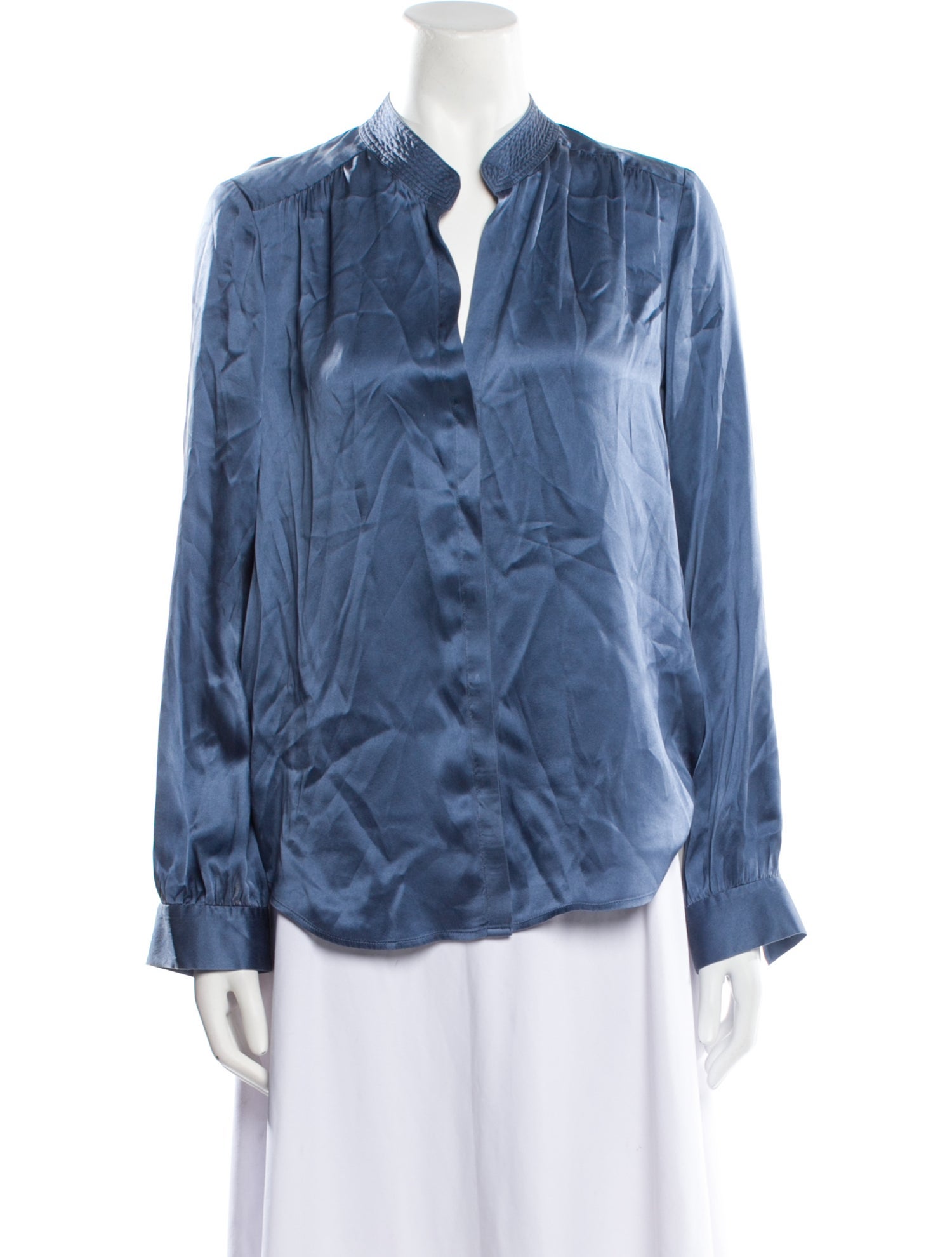 L'Agence Silk V-Neck Blouse