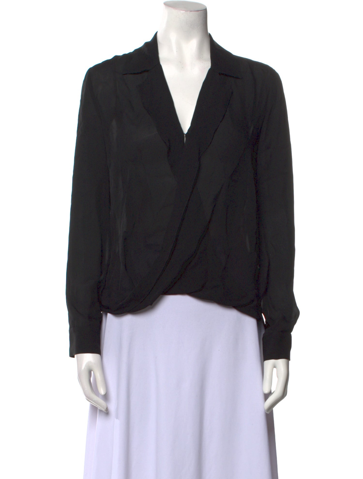 L'Agence Silk V-Neck Blouse