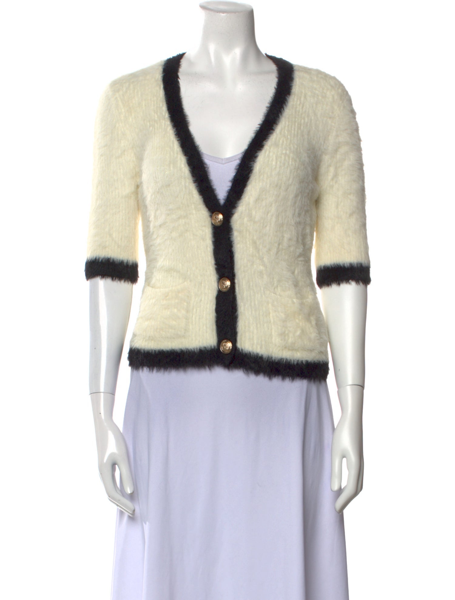 L'Agence Nylon V-Neck Sweater