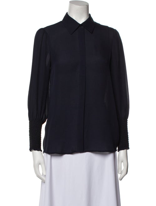 L'Agence Silk Long Sleeve Button-Up Top