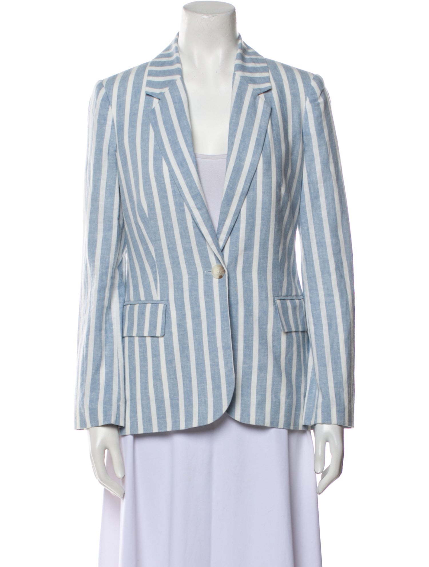L'Agence Linen Striped Blazer