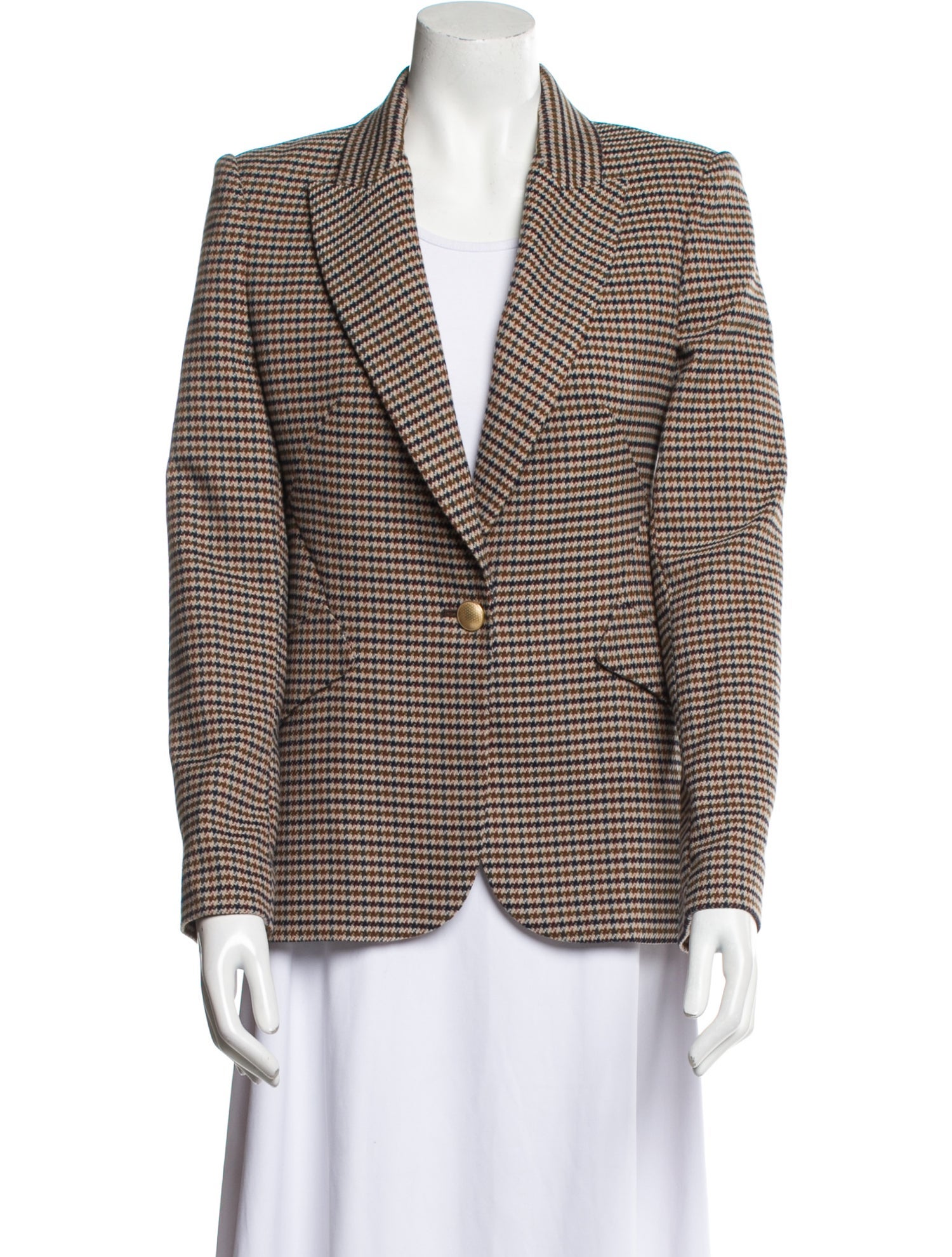 L'Agence Houndstooth Print Blazer