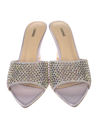 L'Agence Satin Crystal Embellishments Slides
