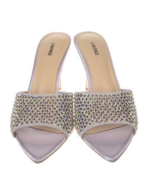 L'Agence Satin Crystal Embellishments Slides