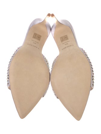 L'Agence Satin Crystal Embellishments Slides