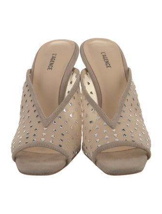 L'Agence Suede Mesh Accents Slides