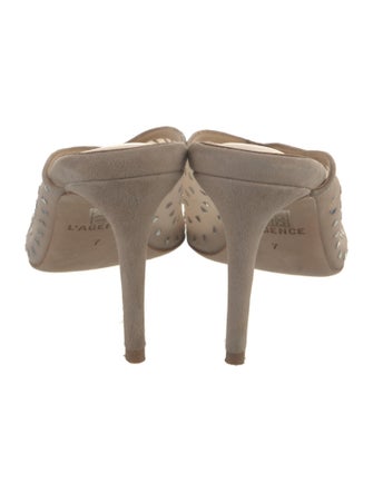 L'Agence Suede Mesh Accents Slides
