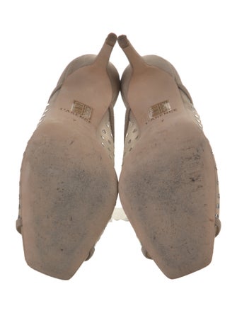 L'Agence Suede Mesh Accents Slides