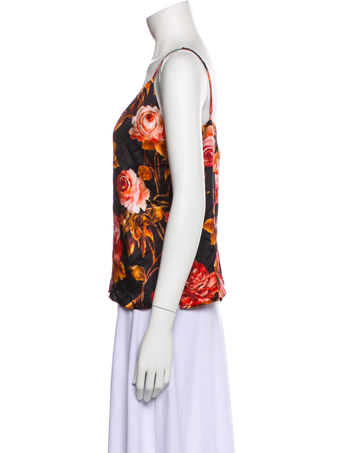 L'Agence Silk Floral Print Top