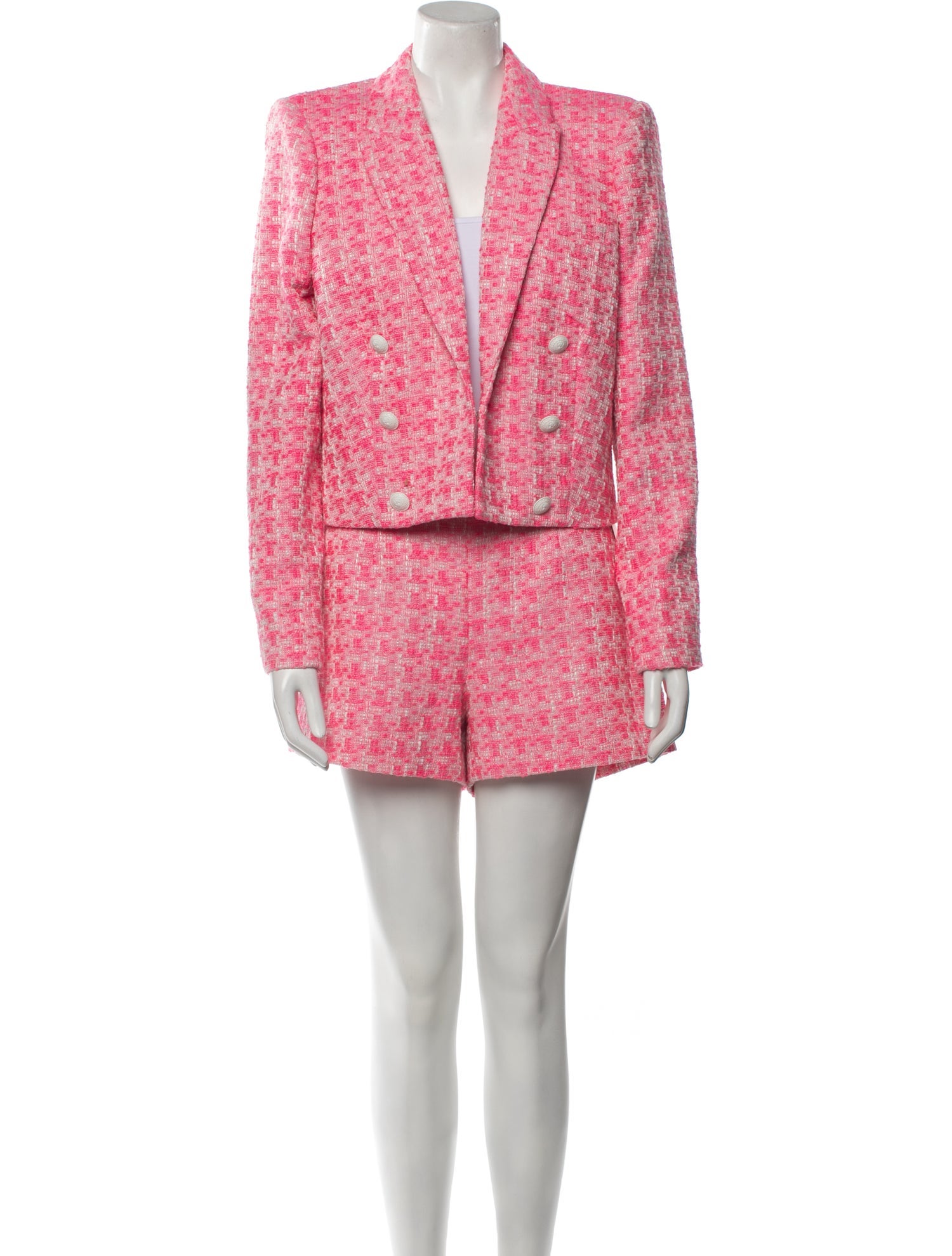 L'Agence Tweed Pattern Short Set w/ Tags