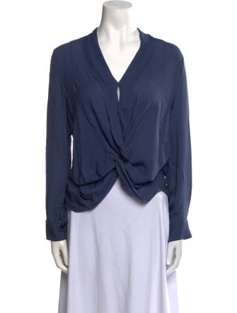 L'Agence Silk V-Neck Blouse