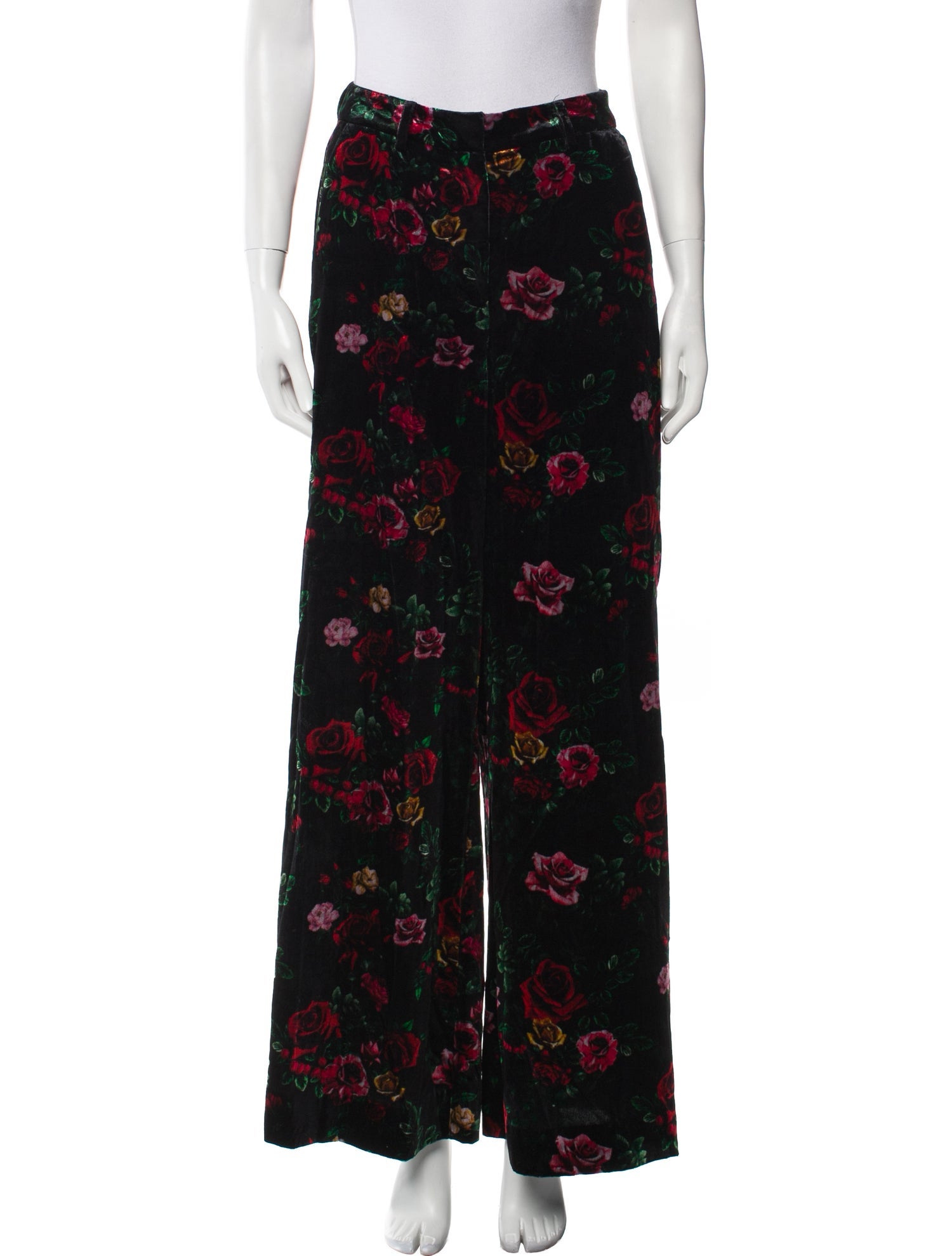 L'Agence Floral Print Wide Leg Pants