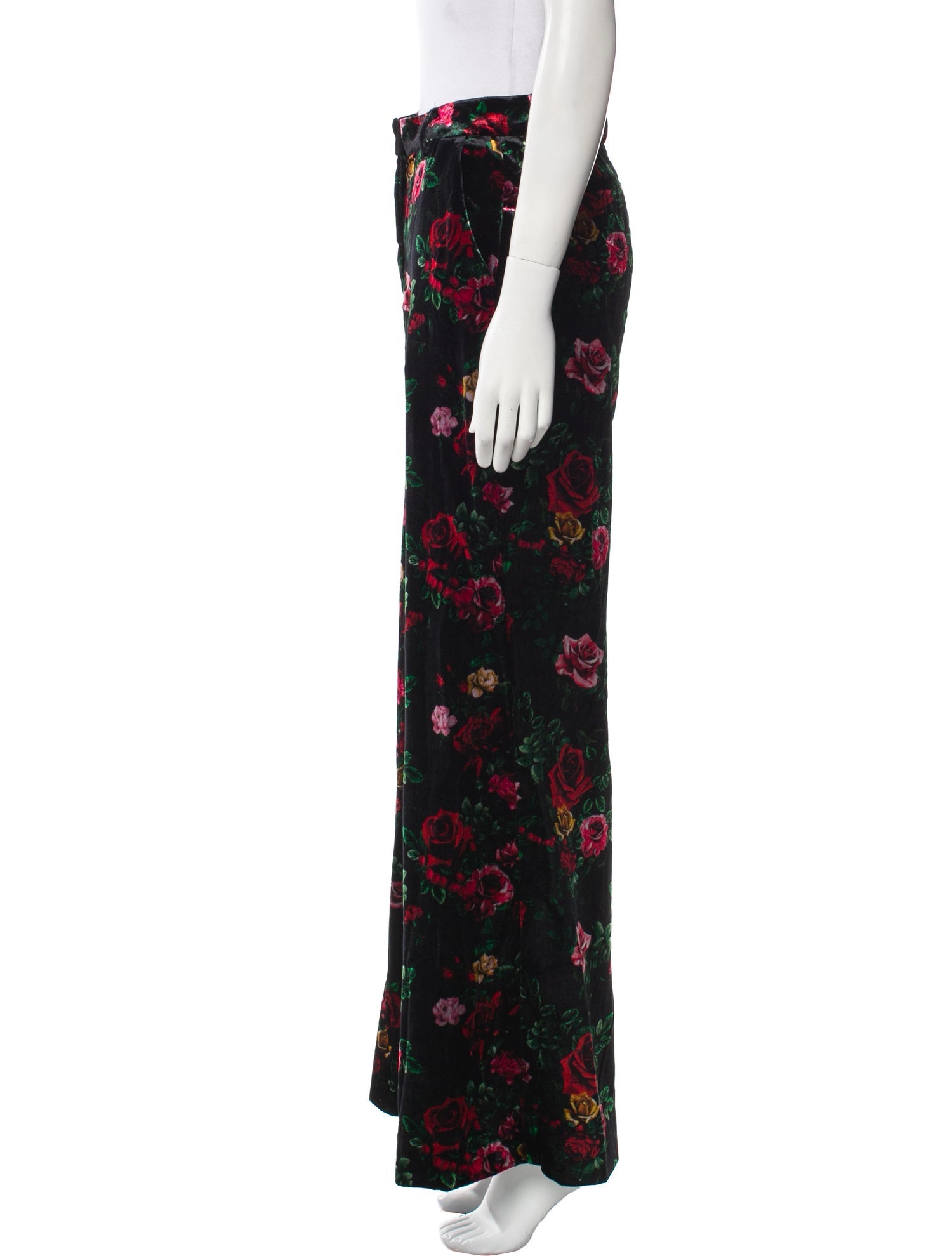 L'Agence Floral Print Wide Leg Pants