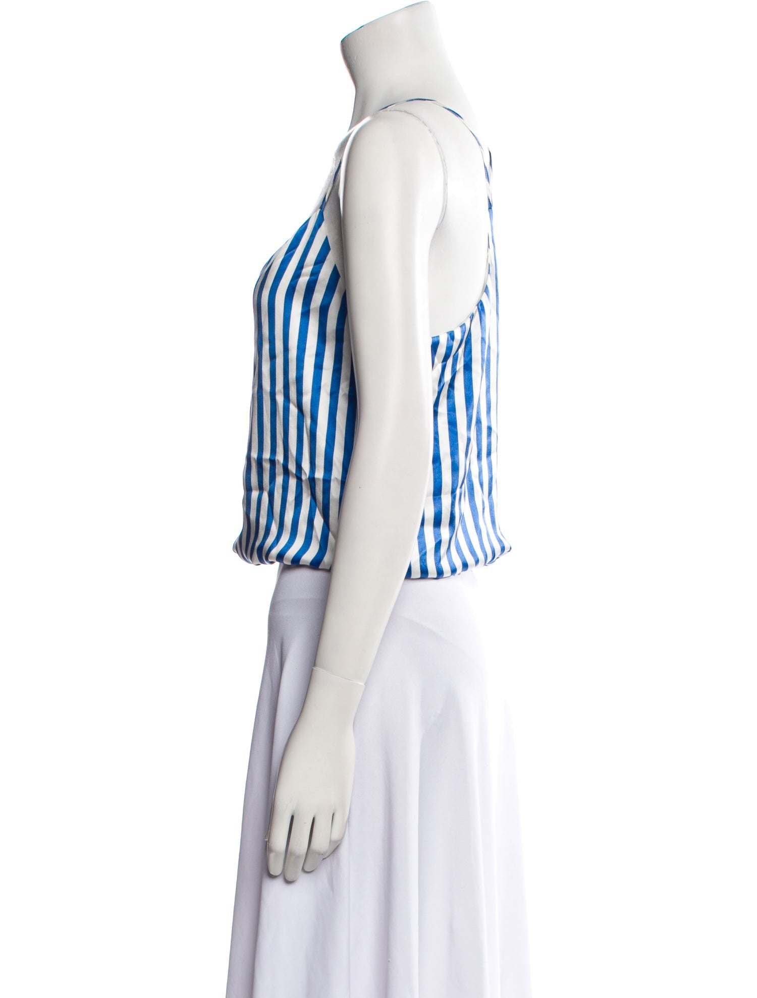 L'Agence Silk Striped Crop Top
