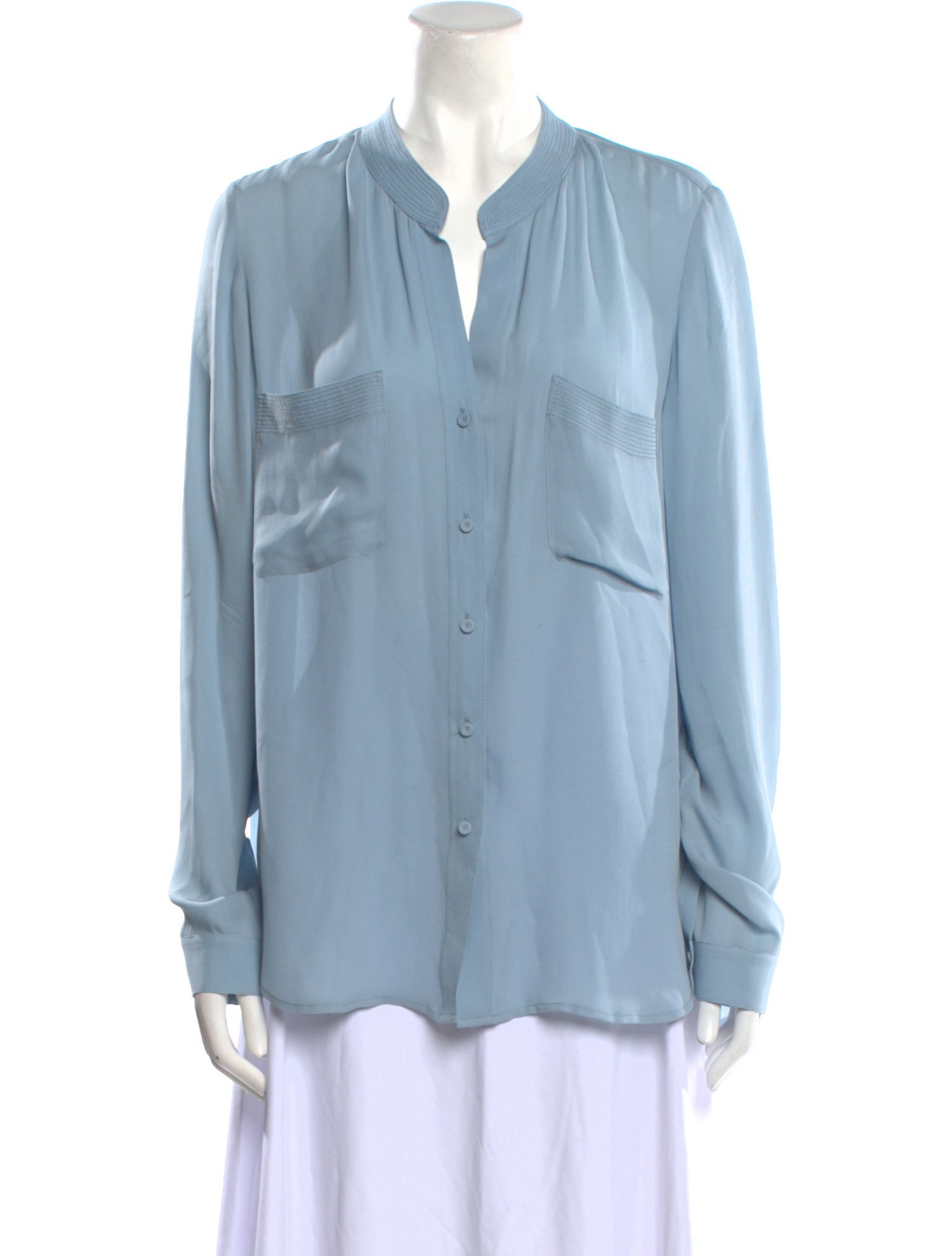 L'Agence Silk V-Neck Blouse