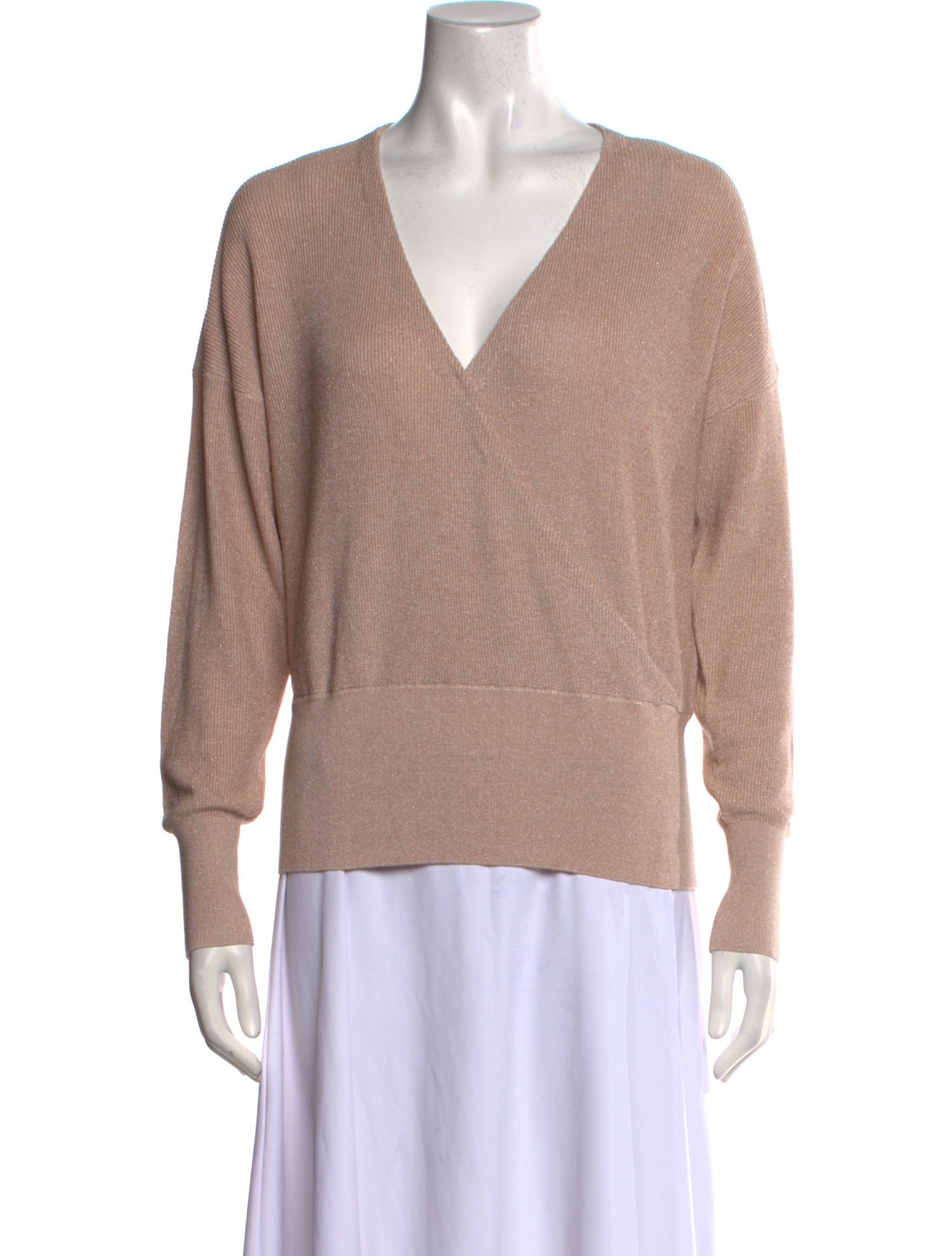 L'Agence V-Neck Long Sleeve Sweatshirt