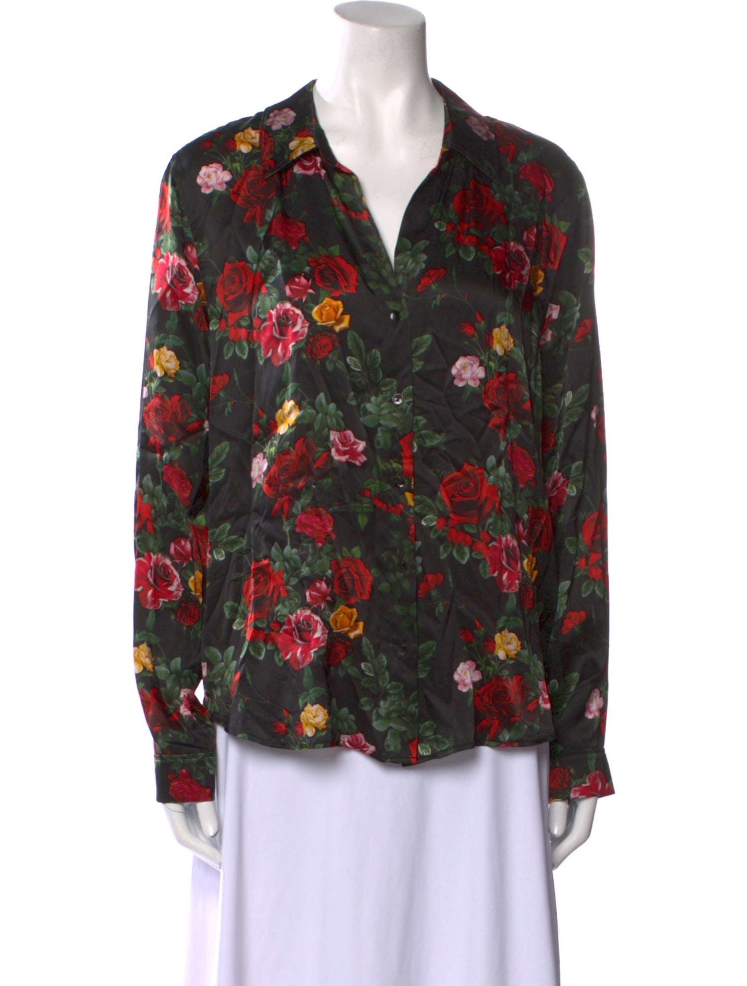 L'Agence Silk Floral Print Blouse