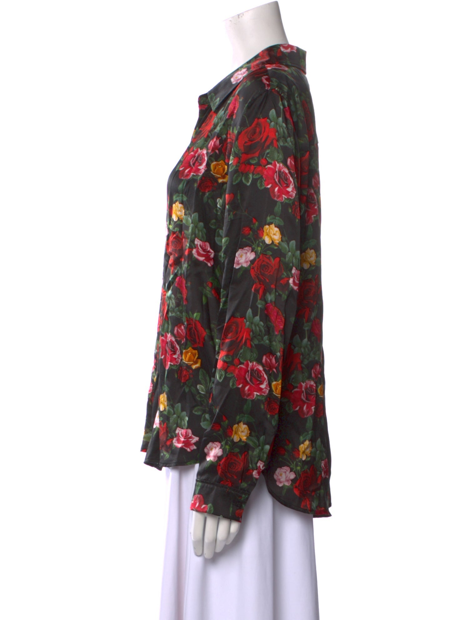 L'Agence Silk Floral Print Blouse