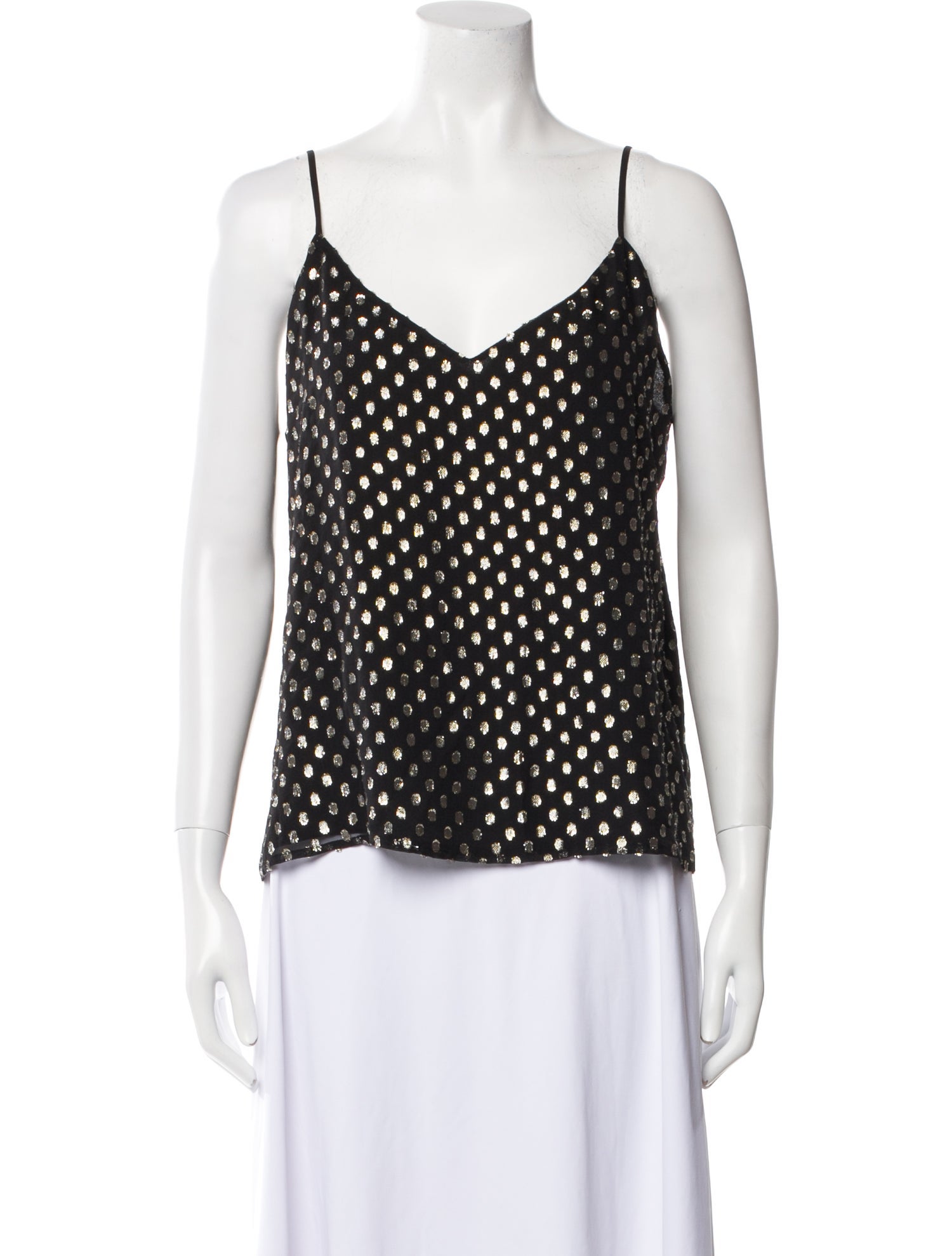L'Agence Silk Polka Dot Print Top