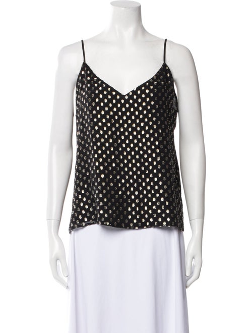 L'Agence Silk Polka Dot Print Top