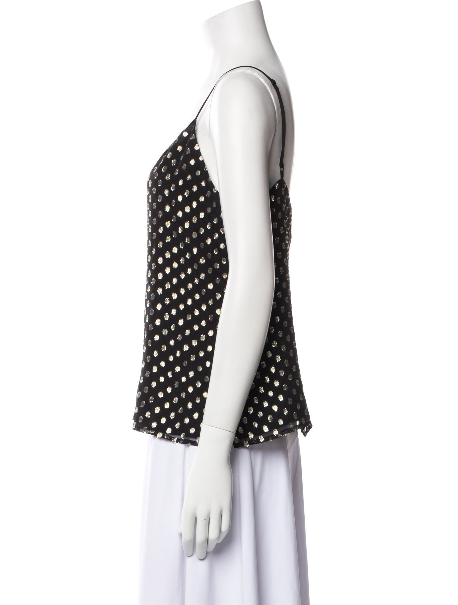L'Agence Silk Polka Dot Print Top