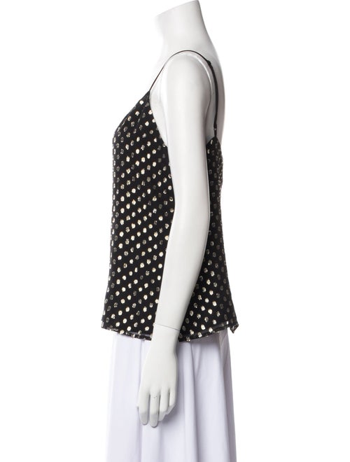 L'Agence Silk Polka Dot Print Top