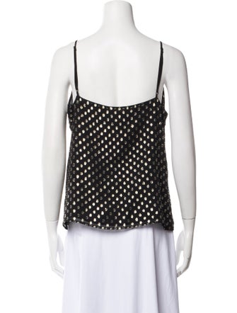 L'Agence Silk Polka Dot Print Top