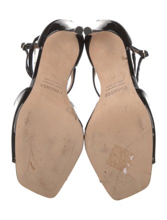 L'Agence Patent Leather Leather Trim Embellishment Sandals